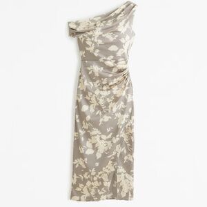 Abercrombie Stretch Satin Draped Midi Dress